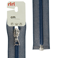 RiRi Молния скрытая спираль, ламинированная, на люрексной ленте, разъемная 1 замок, 6 мм, 55 см, цвет синий джинс