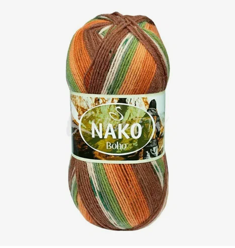 Пряжа Naco Boho (Нако Бохо), 100 гр/400м, 75% шерсть, 25% полиамид