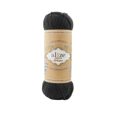 Alize Superwash ARTISAN (фото, №60 черный)