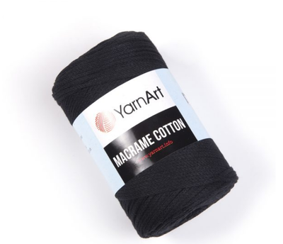 пряжа YarnArt Пряжа для вязания плетения YarnArt Macrame Cotton . шнур для рукоделия Макраме 250г (фото, 750 черный)