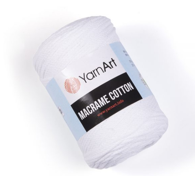 пряжа YarnArt Пряжа для вязания плетения YarnArt Macrame Cotton . шнур для рукоделия Макраме 250г (фото, 751 белый)