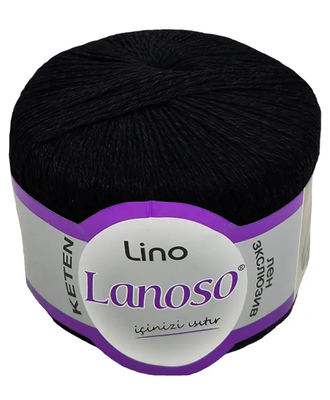 пряжа Lanoso Lino (цвет №960 черный) пряжа Lanoso Lino (фото, цвет №960 черный)