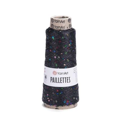 пряжа YarnArt Пряжа с пайетками Paillettes (Paillettes 8010 черный) пряжа YarnArt Пряжа с пайетками Paillettes (фото, Paillettes 8010 черный)